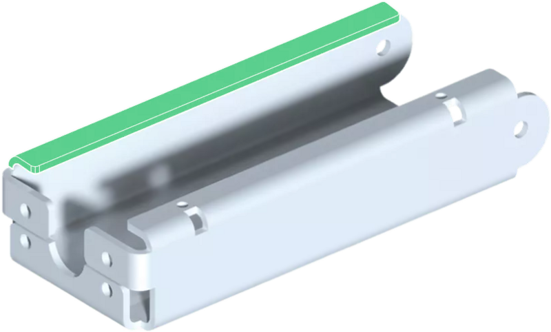 metallteil mit grün markierten fläche (danach)