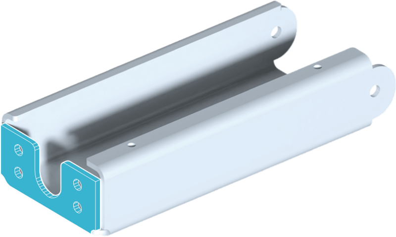 metallteil mit blau markierten fläche (vorher)