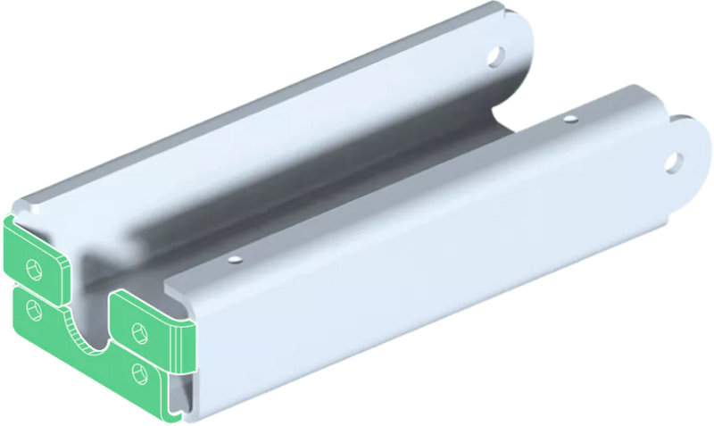 metallteil mit grün markierten fläche (danach)